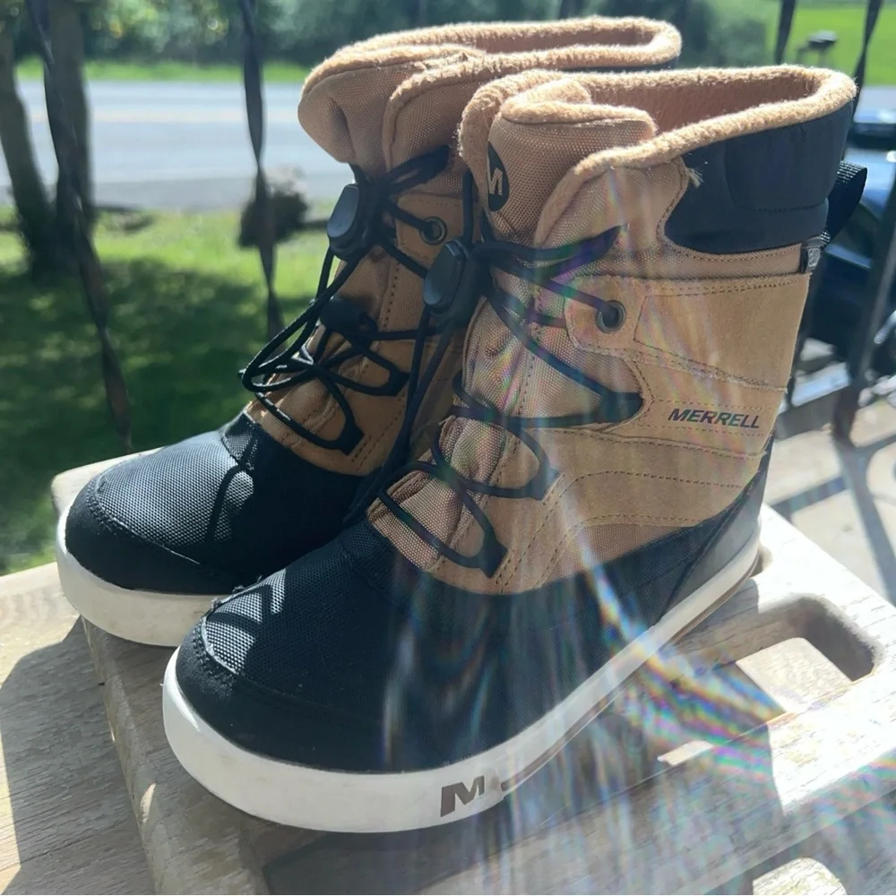 Merrell Kids Tan and Black Waterproof Winter Boots